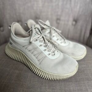 Skechers BOBS Sport Geo Sneakers Trainers Women 8 Taupe Athletic Walking Running